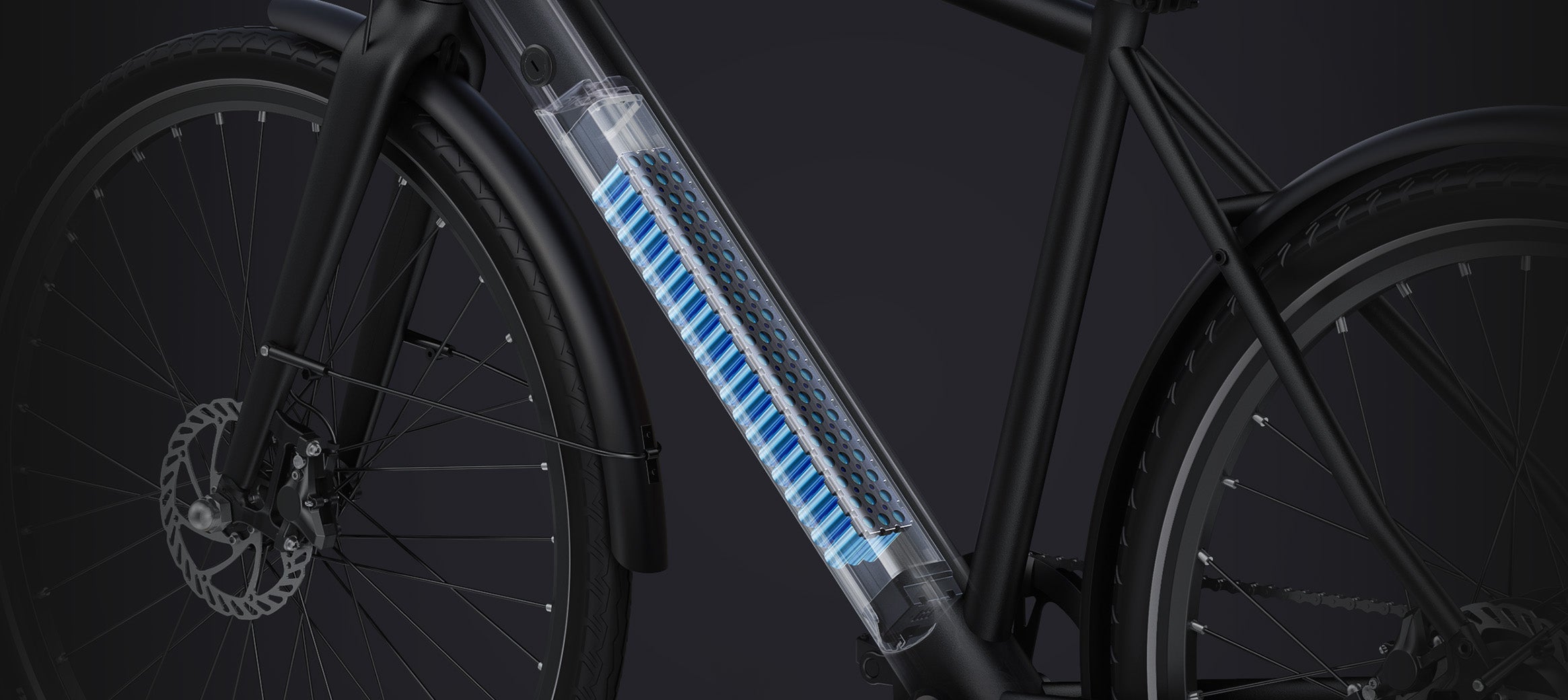 The DYU Stroll 1 700C City Electric Bike is equipped with a 36V/9AH removable battery