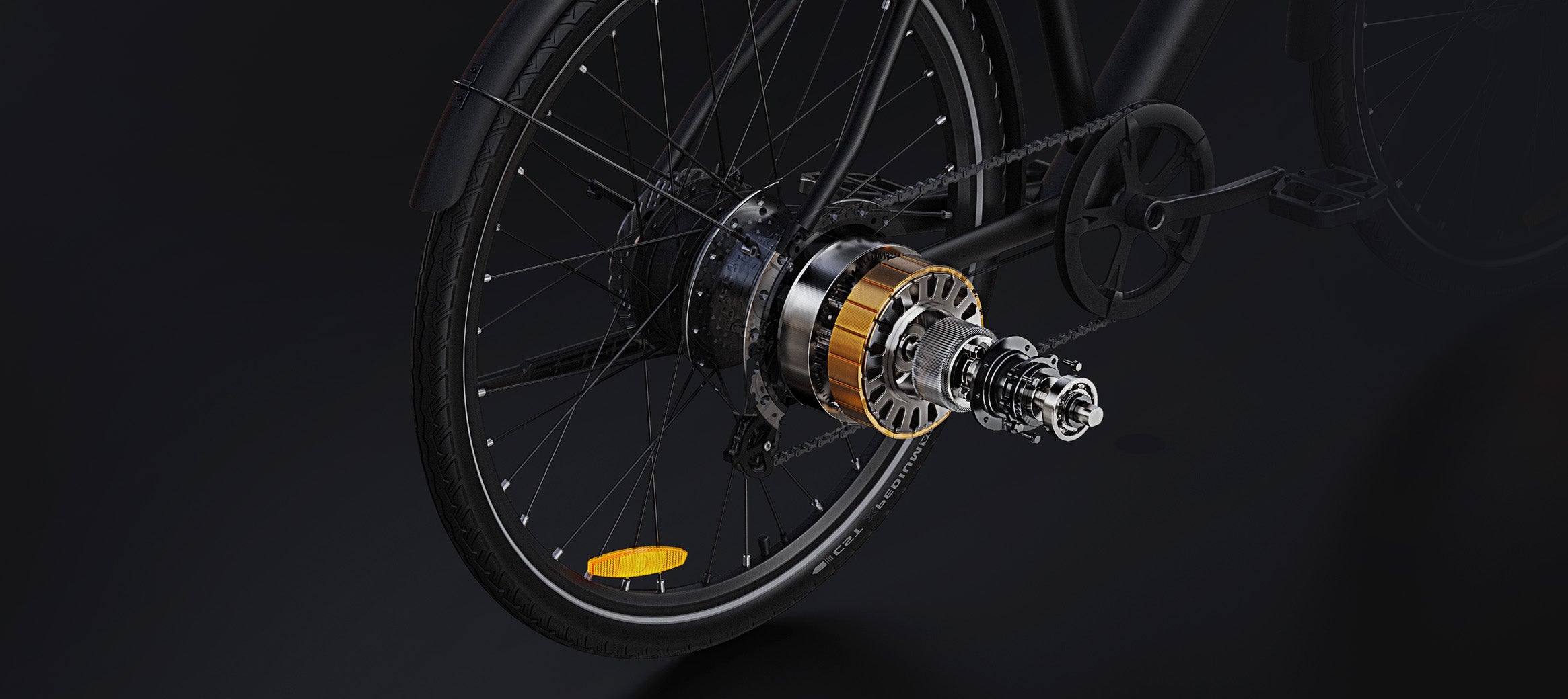 The DYU Stroll 1 700C City Electric Bike is equipped with a 250W/36V high-speed spoke motor (Peak Power: 500W).