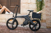 Cargo is placed on the storage box of the rear rack of the DYU T1 20 Inch Foldable Electric Bike