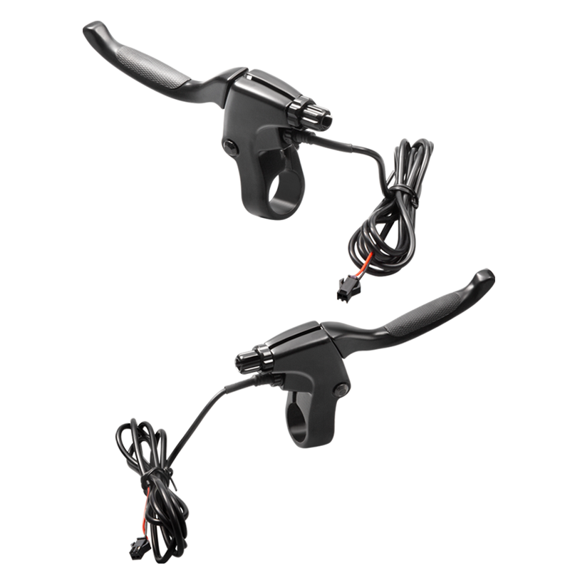 Electric bike brake lever set for DYU D3+/D3F/D2F with connecting wires. Electric bike brake lever set for DYU D3+/D3F/D2F with connecting wires.