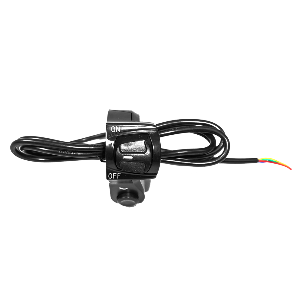 DYU electric bike switch button with ON/OFF control for headlight and horn. DYU electric bike switch button with ON/OFF control for headlight and horn.