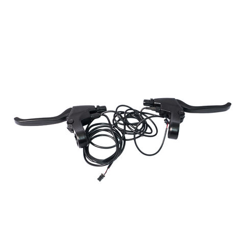Electric bike brake lever set for DYU D3+/D3F/D2F with connecting wires. Electric bike brake lever set for DYU D3+/D3F/D2F with connecting wires.
