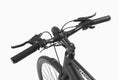 Close-up of black DYU Stroll 1 electric bike handlebars with controls and grips.