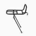 Black rear bike rack for DYU Stroll 1 electric bike, ideal for carrying luggage.