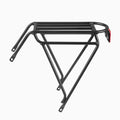 Black rear bike rack for DYU Stroll 1 electric bike, perfect for carrying cargo.