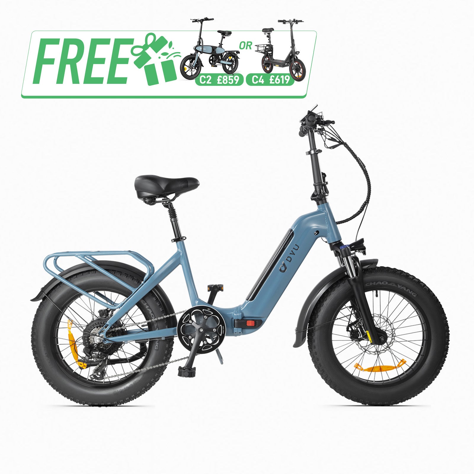 DYU FF500 20 Inch Fat Tire Electric Bike