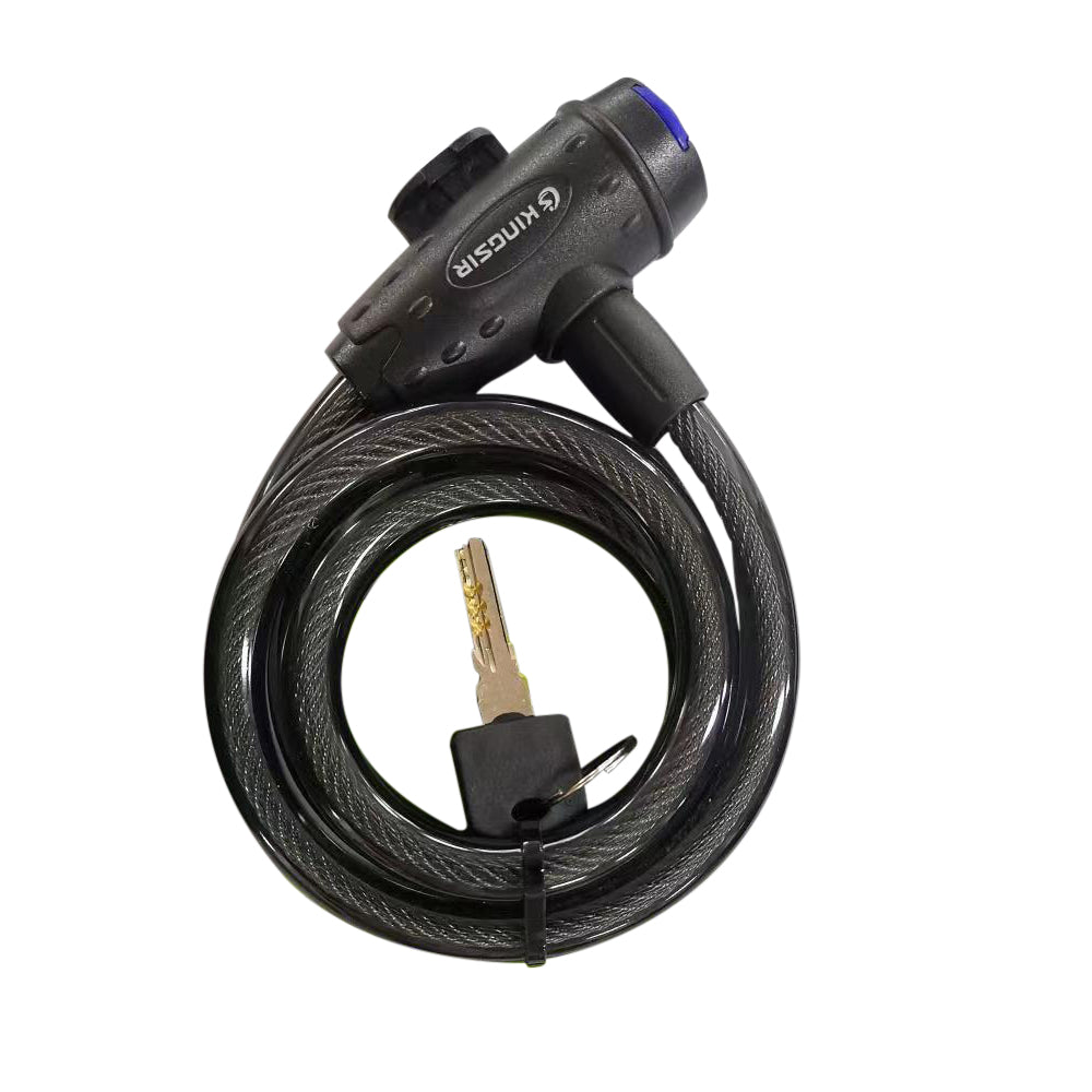 KINGSIR 4ft bicycle lock cable with key, designed for secure bike locking.